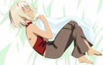  bare_shoulders barefoot blonde_hair canaan canaan_(character) closed_eyes feet komatsu_(sakanae) sleeping 