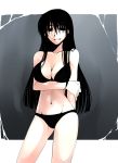  black_eyes black_hair breasts cleavage cosaten hagoromo_kitsune long_hair nurarihyon_no_mago swimsuit 