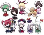  ._. :3 :x =_= anger_vein ascot bad_id bow camera carrot chibi closed_eyes dress ex-keine ex_keine hair_bobbles hair_ornament hat horns ibuki_suika inaba_tewi kamishirasawa_keine kazami_yuuka kiira large_syringe medicine_melancholy needle onozuka_komachi oversized_object plaid plaid_skirt plaid_vest rabbit_ears scythe shameimaru_aya shikieiki_yamaxanadu skirt skirt_set sleeping stuffed_animal stuffed_bunny stuffed_toy syringe tokin_hat touhou trapped twintails umbrella white_background wink yagokoro_eirin 