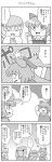  4koma bow cirno comic cucumber daiyousei doujinshi hair_bow hat highres kawashiro_nitori mizuki_sei monochrome multiple_girls nintendo_ds remilia_scarlet star touhou translation_request yukkuri_shiteitte_ne 