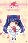  blue_hair dress fairy_tail happy long_hair nekomimi open_mouth red_eyes ribbon twintails wendy_marvell wink 