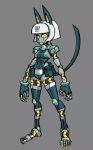  1girl animal_ears bob_cut cat_ears cat_tail fingernails no_pupils official_art robo-fortune robot robot_joints sharp_fingernails sharp_toenails silver_hair skullgirls solo tail toes yellow_eyes 