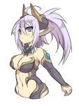  1girl breasts horns mofuaki original pointy_ears purple_hair simple_background solo violet_eyes white_background 