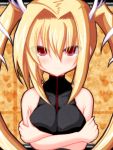 blonde_hair blush crossed_arms highres red_eyes serena_fuoco_brilliante_de_grazia twintails violated_heroine 