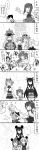  6+girls ;q ? ^_^ ahoge animal_on_head balloon bismarck_(kantai_collection) breasts cannon censored closed_eyes comic crossed_arms disney donald_duck flight_deck glasses gloves greyscale hair_bun hairband hands_on_hips headgear hiei_(kantai_collection) highres holding_hands identity_censor jako_(spreadbeaver) jitome kaga_(kantai_collection) kantai_collection kirishima_(kantai_collection) kongou_(kantai_collection) long_hair mickey_mouse mickey_mouse_ears monochrome multiple_girls musashi_(kantai_collection) mutsu_(kantai_collection) nagato_(kantai_collection) nontraditional_miko one_eye_closed ribbon-trimmed_sleeves ribbon_trim shiranui_(kantai_collection) short_hair side_ponytail taihou_(kantai_collection) thigh-highs tonari_no_totoro tongue tongue_out torn_clothes torn_thighhighs translation_request turret v very_long_hair wide_sleeves wince yamato_(kantai_collection) yukikaze_(kantai_collection) 