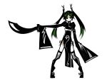  antlers china_dress chinese_clothes deel_(rkeg) green_eyes green_hair original sleeves_past_wrists sword thigh-highs twintails weapon 