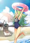  1boy 1girl ahoge beach couple cravat fire_emblem fire_emblem:_kakusei fire_emblem_13 fire_emblem_awakening fire_emblem_heroes green_hair hetero human husband_and_wife innertube intelligent_systems male_swimwear manakete nintendo nowi_(fire_emblem) nowi_(fire_emblem) ocean one-piece_swimsuit outdoors school_swimsuit shuri_yasuyuki speedo summer swim_ring swimsuit umbrella viole_(fire_emblem) walking_on_liquid walking_on_water water 