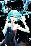  1girl aqua_eyes aqua_hair dress hatsune_miku long_hair sixingcao solo twintails underwater vocaloid 