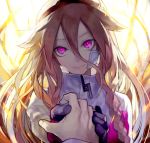  1girl bandaid_on_face holding_hands ia_(vocaloid) long_hair looking_at_viewer lor968 pink_eyes pink_hair pov smile vocaloid 