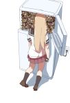  blonde_hair long_hair nanashi_(g21oooo) refrigerator school_uniform toshinou_kyouko yuru_yuri 