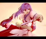  1girl :o anastasia_valeria armor armored_dress dress gloves kotorippi letterboxed long_hair low-tied_long_hair purple_hair solo sword twintails violet_eyes weapon wild_arms wild_arms_2 