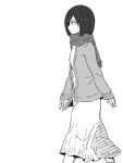  comic dress kaika mikasa_ackerman monochrome scarf shingeki_no_kyojin 