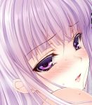  1girl blush close-up dangan_ronpa face kirigiri_kyouko ninoko purple_hair solo tears violet_eyes 