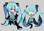  aqua_hair asp@juken closed_eyes grin hatsune_miku long_hair necktie smile twintails vocaloid 