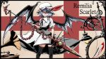  &gt;:) 1girl bat_wings black_legwear blood blue_hair chain character_name england hat highres holding knife lamp looking_at_viewer mob_cap phonograph polearm potato_pot red_eyes remilia_scarlet short_hair smile solo spear spear_the_gungnir tagme touhou weapon wings 