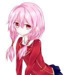  1girl guilty_crown hair_ornament long_hair looking_at_viewer pink_hair red_eyes school_uniform solo twintails yuzuriha_inori 