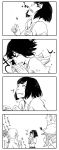  4koma 71 alternate_hair_length alternate_hairstyle comic gamagoori_ira highres inumuta_houka jakuzure_nonon kill_la_kill kiryuuin_satsuki sanageyama_uzu short_hair sneezing spoilers translation_request 