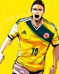  1boy 2014_fifa_world_cup colombia james_rodriguez real_life short_hair soccer soccer_uniform solo sportswear world_cup yori_(ito_haruki) 