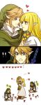  ! blonde_hair blue_eyes dual_persona earrings gameplay_mechanics gloves hat jewelry kiru_(sorr5042) link long_hair pointy_ears princess_zelda skyward_sword smile sword the_legend_of_zelda translation_request twilight_princess weapon 