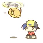  1boy :&gt; :3 cafe_(chuu_no_ouchi) chibi flying gold_(pokemon) hat lowres pokemon pokemon_(creature) pokemon_(game) pokemon_hgss raichu smile tail 