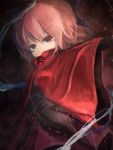  1girl capelet covered_mouth highres red_eyes redhead sekibanki shirt short_hair ti_owo touhou 