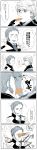  2boys carrot comic food food_on_face frozen_(disney) hans_(frozen) highres indirect_kiss kristoff_(frozen) long_image multiple_boys olaf_(frozen) short_hair snowman sweatdrop tall_image tongue tongue_out translation_request 