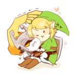  azu_(kirara310) gloves hat heart helmet hug link midna pointy_ears smile the_legend_of_zelda twilight_princess 