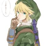  blonde_hair blue_eyes earrings gloves hat jewelry link pointy_ears sketch sword tanisakiho the_legend_of_zelda twilight_princess weapon 