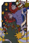  2boys cloak hat highres jojo_no_kimyou_na_bouken jug kakyouin_noriaki kuujou_joutarou multiple_boys prima_(kururi_kururi) redhead tarot 