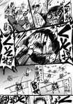  airplane aviator_cap aviator_glasses blood bullet character_request comic fairy_(kantai_collection) holding kantai_collection long_sleeves monochrome open_mouth sakazaki_freddy screaming tears translation_request two-tone_background 