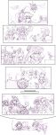  ! &gt;_&lt; 4koma 6+girls ? akagi_(kantai_collection) all_fours battleship-symbiotic_hime blush clenched_hand comic crossed_arms fairy finger_to_mouth flying gloves graphite_(medium) hand_on_own_chin heart highres jun&#039;you_(kantai_collection) kantai_collection kongou_(kantai_collection) long_hair mecha_musume multiple_girls nagato_(kantai_collection) re-class_battleship ryuujou_(kantai_collection) scarf short_hair southern_ocean_war_hime spoken_lightbulb ta-class_battleship tail traditional_media translation_request turret twintails visor_cap wo-class_aircraft_carrier wrwr yamato_(kantai_collection) 