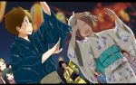  black_hair blonde_hair brown_hair closed_eyes dancing fujimiya_kaori happy hase_yuuki isshuukan_friends japanese_clothes kimono kiryuu_shougo long_hair maabou mask short_hair smile yamagishi_saki 