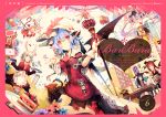  6+girls adapted_costume alternate_costume animal_ears apron bat_wings blonde_hair blue_hair card castle character_doll doll double_bun dress fang flandre_scarlet food gloves hair_bun hat high_heels hong_meiling izayoi_sakuya kemonomimi_mode kirero kneeling koakuma long_hair long_sleeves looking_at_another looking_at_viewer maid_headdress mob_cap multiple_girls necktie open_mouth patchouli_knowledge pointy_ears ponytail purple_hair rabbit_ears red_dress red_eyes redhead remilia_scarlet short_hair side_ponytail silver_hair sitting sleeveless smile striped striped_legwear tagme tail text thigh-highs touhou wide_sleeves wings 
