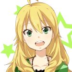  blonde_hair green_eyes hoshii_miki idolmaster jewelry long_hair necklace shun-syun smile star 