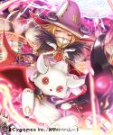  1girl buttons cape gloves hat shingeki_no_bahamut stuffed_toy violet_eyes wand witch witch_hat 