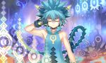  1boy bandage_on_nose blue_hair game_cg gloves lyurm male short_hair solo spiky_hair summon_night summon_night_4 