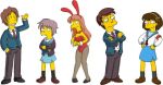    animal_ears armband asahina_mikuru rabbit_ears bunnysuit closed_eyes koizumi_itsuki kyon nagato_yuki pantyhose parody school_uniform simpsons suzumiya_haruhi suzumiya_haruhi_no_yuuutsu the_simpsons   