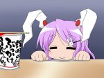  :x animal_ears bunny_ears food lucky_star noodles parody pun purple_hair rabbit_ears reisen_udongein_inaba touhou tsumidango udon 