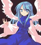  bad_id blue_eyes blue_hair long_hair multiple_wings parody sariel solo style_parody touhou touhou_(pc-98) tsukino-p wings 