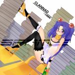  blue_hair book box breasts clannad dutch_angle hair_bobbles hair_ornament high_heels ichinose_kotomi jitetsu_otoko_ddn legs long_hair lowres mouth_hold pretz pretzel purple_eyes scarf shoes thigh-highs thighhighs twintails two_side_up violet_eyes 
