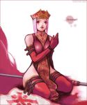  blood boots elbow_gloves face_paint gloves hat korean red red_eyes sally_whitemane staff thigh-highs thigh_boots warcraft white_hair wide_hips world_of_warcraft 
