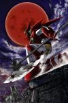  blood full_moon getter-1 getter_robo iwata_kiyohiko mecha moon new_getter_robo red_moon solo weapon wind 