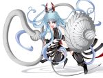  aliasse detached_sleeves headdress horns long_hair navel red_eyes senjou_no_valkyria senjou_no_valkyria_2 shield silver_hair targa thigh-highs whip 