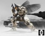  gun halo_(game) master_chief power_armor power_suit submachine_gun tiger-pup wings 