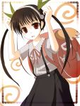  bag bakemonogatari black_hair hachikuji_mayoi hairband mashayuki monogatari_(series) red_eyes school_uniform twintails 