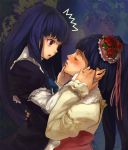  bad_id blue_hair closed_eyes face frederica_bernkastel furudo_erika hand_holding hands holding_hands lips multiple_girls purple_eyes shirabi_(life-is-free) surprised twintails umineko_no_naku_koro_ni violet_eyes yuri 