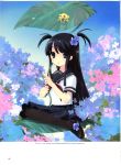  black_hair flower highres itou_noiji leaf school_uniform 