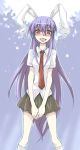  blush bunny_ears hirafumi long_hair necktie purple_hair rabbit_ears red_eyes reisen_udongein_inaba skirt touhou very_long_hair 