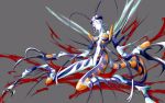  1girl antennae blood breasts byneet claws compound_eyes extra_eyes horn insect_girl monster_girl mosquito mosquito_girl nude onepunch_man oversized_limbs personification red_eyes solo 