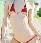  1girl bikini kawakami_rokkaku navel original sketch small_breasts solo swimsuit torso 